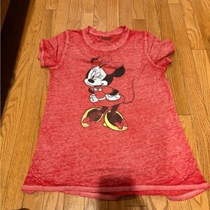 Disney Minnie Mouse Heather Burnout Red Tee
